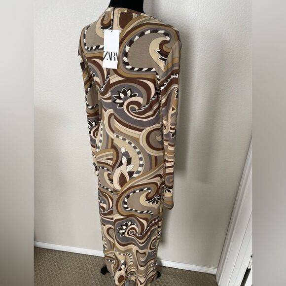 NWT Zara Printed Midi Dress - Picture 10 of 13